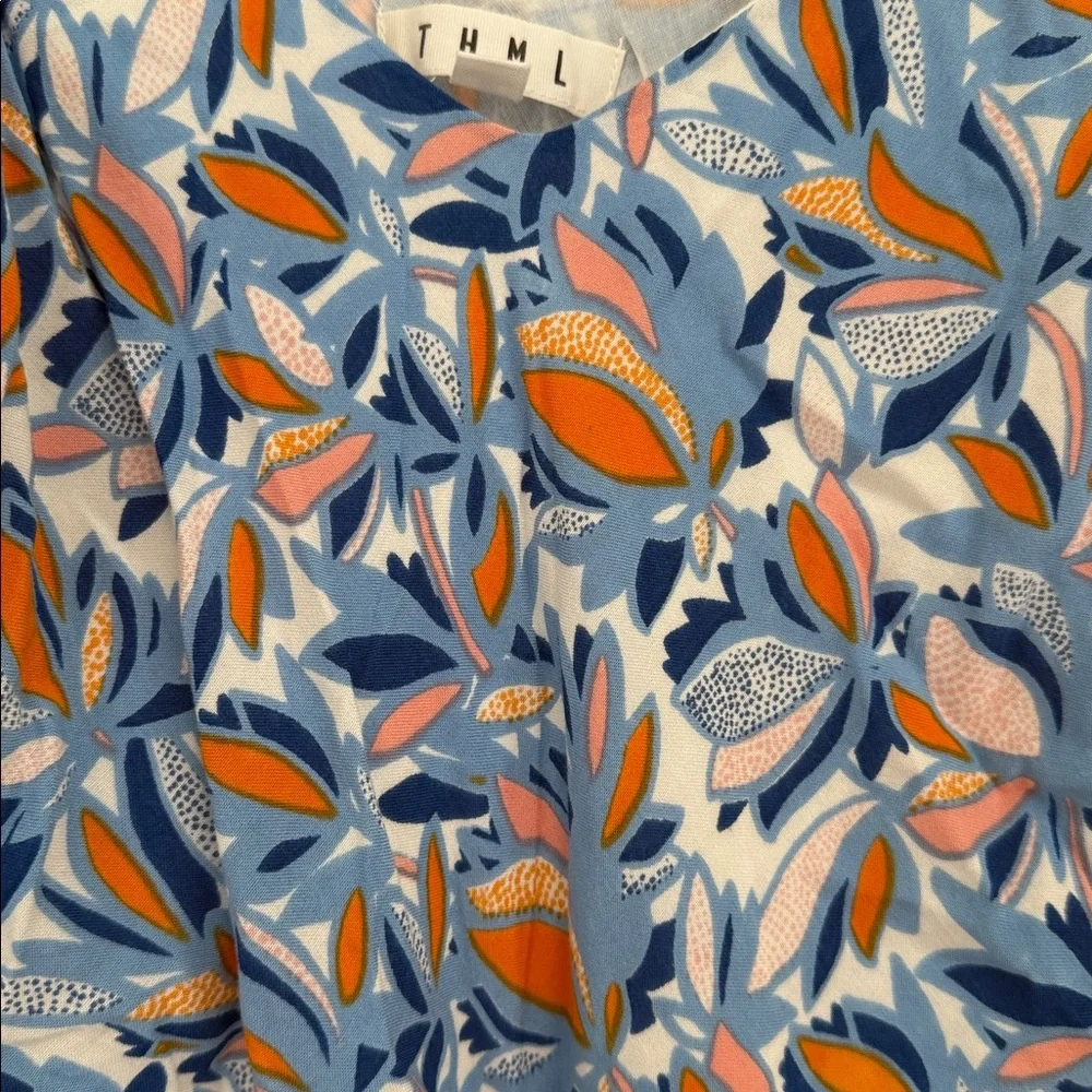 THML Blue and Orange Floral Dress - Picture 6 of 11
